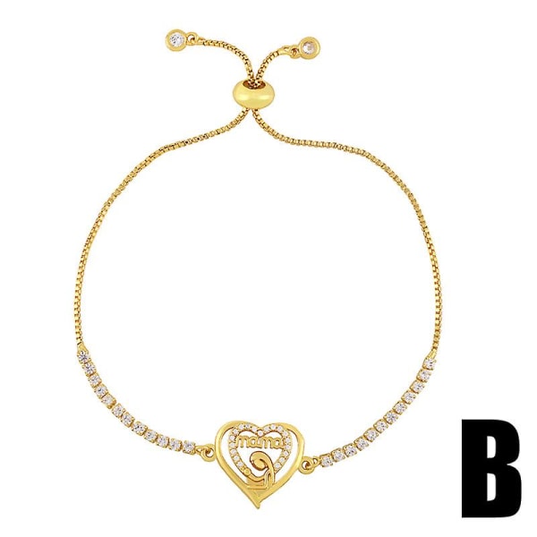 Bracelet Gift For Mom Zircon Mama Heart Stud Fashion Jewelry Ac8302