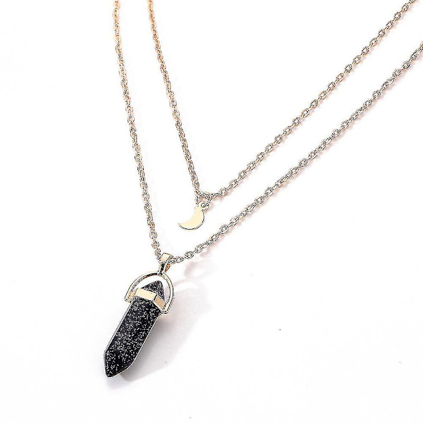 Kvinde Multilayer Uregelmæssig Krystal Opaler Vedhæng Halskæde Choker Kæde