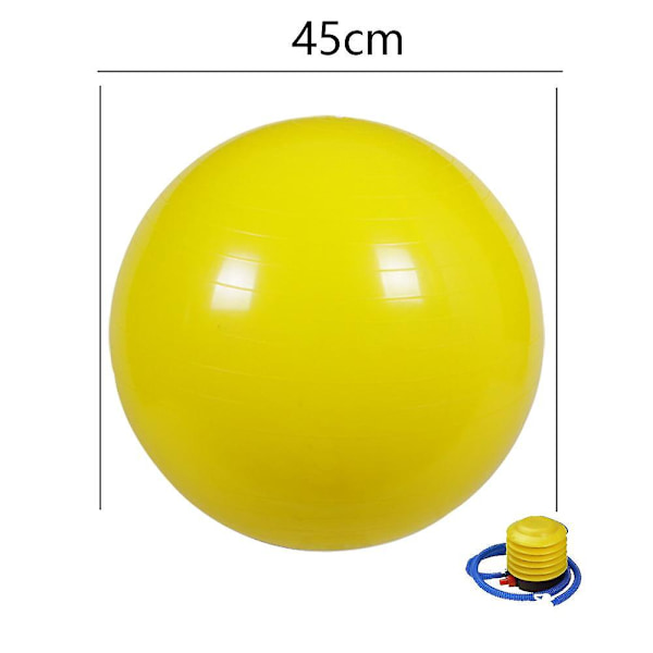 Träningsboll, Stabilitetsboll för Hemmet, Yoga, Gym Boll, Fysioboll, Schweizisk Boll, Fysioterapi Yellow 45CM