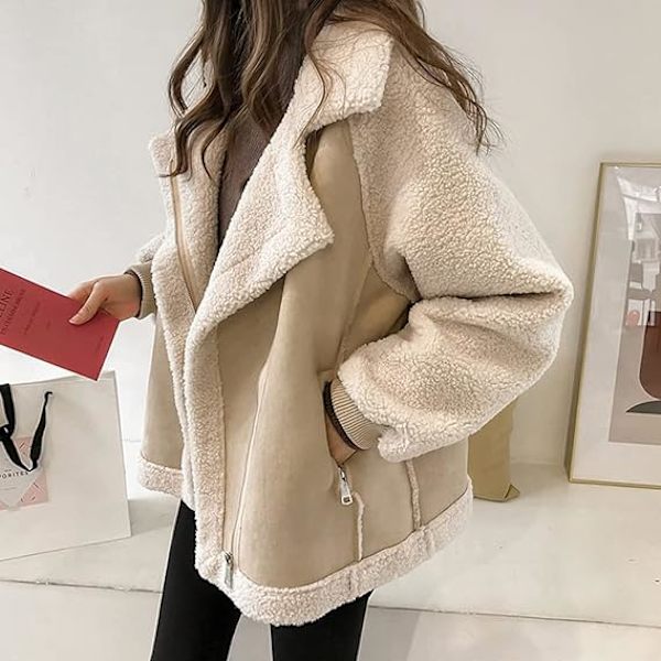 Apricot L-lambskin bikerjacka apricot L