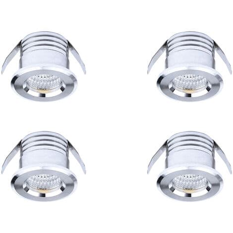 Sett med 4 mini innfelt LED-spotlights, 3 W