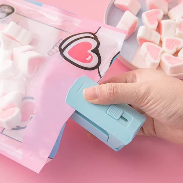 2 Stycken (Blå) Mini Påsförslutare, Handhållen Köksförslutare och