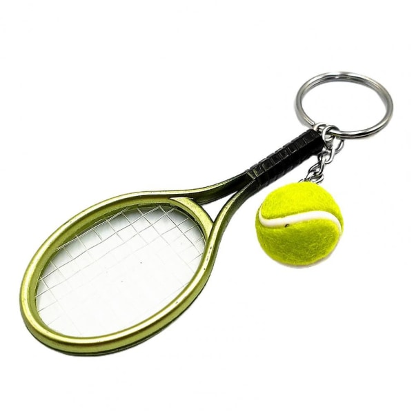 Simulering Mini Tennisracket Ball Nyckelring Hängande Bag Nyckelring Tillbehör Blue