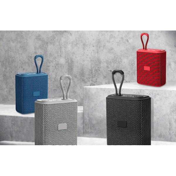 Trådlös Bluetooth-högtalare, tyg vattentät kort mini bärbar högtalare (grå)