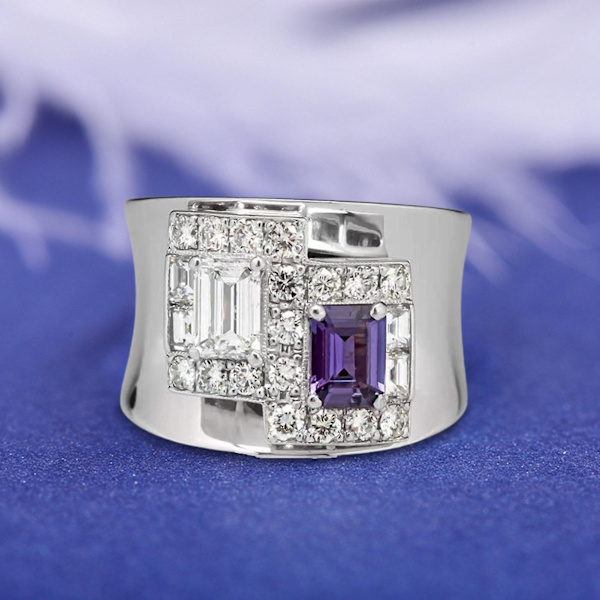 Naisten sormus Geometrinen Violetti Strassit Vintage Cool Muodikkaat Ulkonäkö Sormus Juhliin US 11