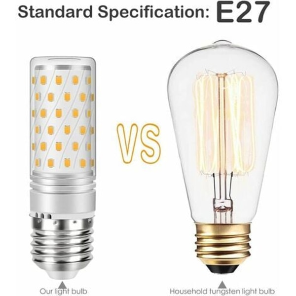 E27 LED-lamput 12W Viileä valkoinen vastaa 120 W 1200 lm 6000K Ei himmennettävä AC220-240V, 4 kpl