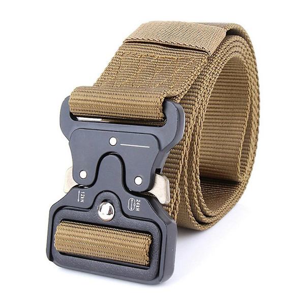 3,8 cm Taktiskt Nylonbälte för Utomhusvandring Sport Midjeband Armé Militärt Spänne Midjebälte Brown
