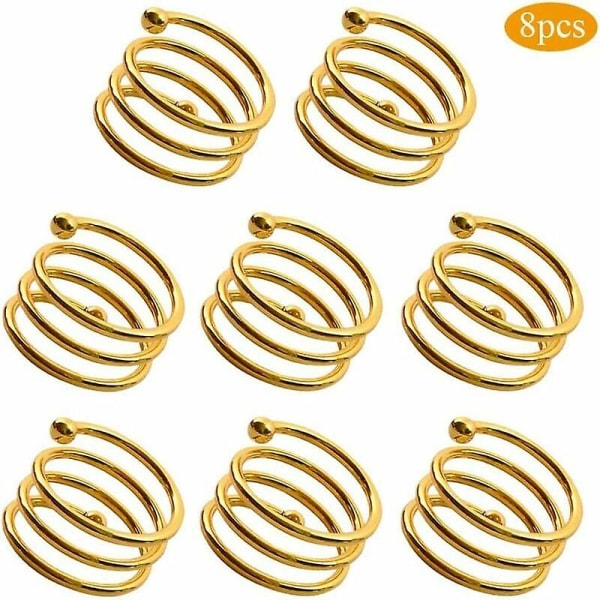 Guld Servietringe 8 stk. Servietringe Servietholdere Servietringe og Servietholdere Papirservietringe Servietring Bryllup Guld Metal Serviet-andet