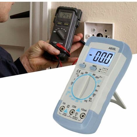 Digital Multimeter AC DC Spänning Ström Detektor Multifunktionell Handhållen Multimeter med Digital LCD-Skärm (Grå Vit)