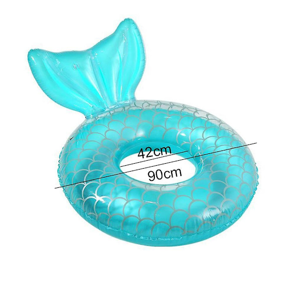 Sjöjungfru Pool Float, Uppblåsbar Sjöjungfru Simring Flytande Säng Float Pool, Sjöjungfru Svans Rör Glittrar Vattenfest Sommar Strand Pool Float För A Crystal Green
