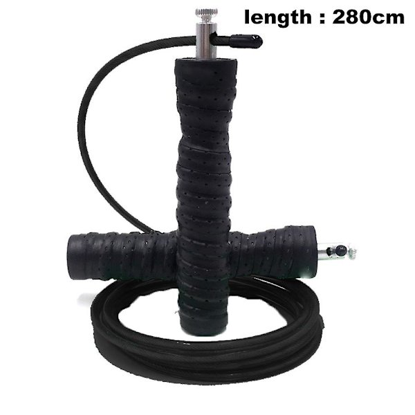 Crossfit Speed Workout-tov, Justerbar Kabel, Tangle-fri, Svedbånd Hoppetov Black