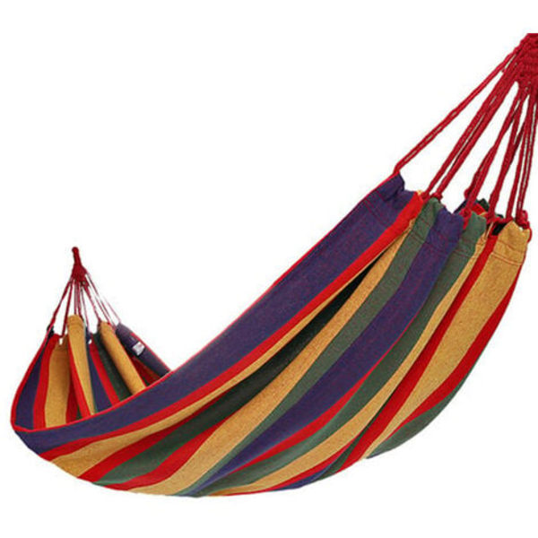 Outdoor Portable Hammock Hammock Garden Sports Home Travel Camping Swing Canvas Stripe Hang Bed