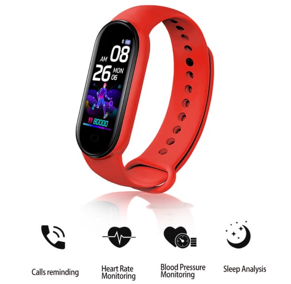 Smart Bluetooth-armbånd, træning, puls, ilt i blodet, blodtryk, skridttæller, søvn sundhedsovervågning (blå)