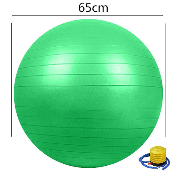 Träningsboll, Stabilitetsboll för Hemmet, Yoga, Gym Boll, Fysioboll, Schweizisk Boll, Fysioterapi Green 65CM