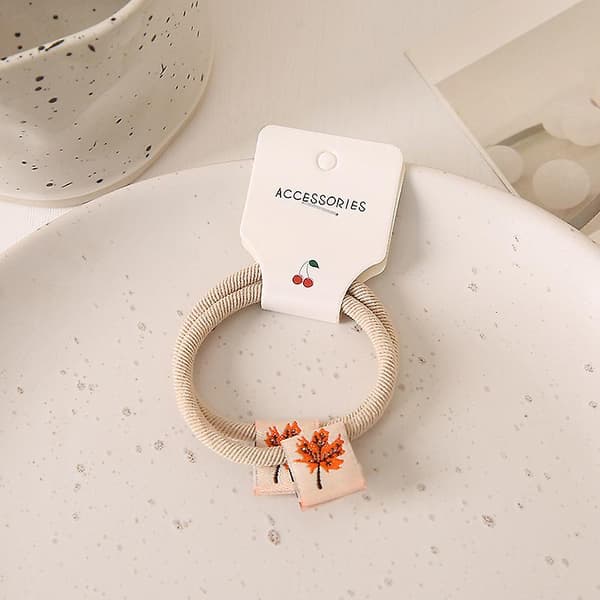 2 stk. Hårstrik Solid Farve Enkelhed Høj Elasticitet Armbånd Hestehale Holder Hår Tilbehør Til Apricot
