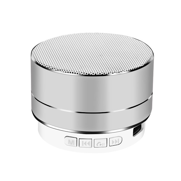 Bluetooth-högtalare i legering, bärbar minihögtalare (silvergrå)