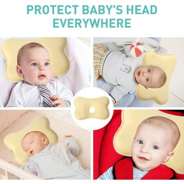 Baby pute hode deformasjon flatt hode, baby pute mot deformasjon, anti flatt hode baby pute, baby pute flatt hode,