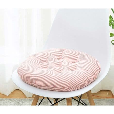 Polstrede runde stolehynder til havestol, spisestue, kontorstol 40 cm pink