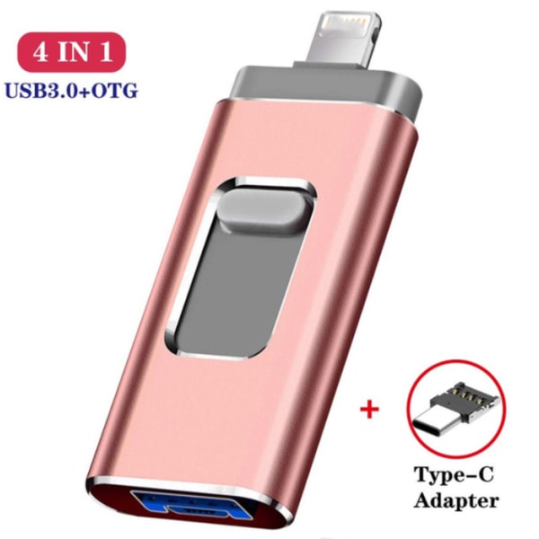 Høyhastighets mobil flash-stasjon, reklamedatasystem kjøretøymontert USB-flash-stasjon (rosa, USB2.0 64G),