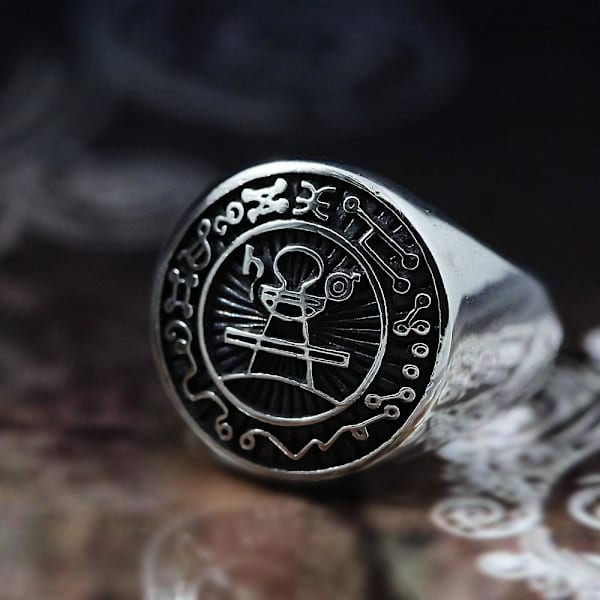 Hemlig Salomos Sigillring Kung Salomos Sigill Rostfritt Stål Ringar Magisk Amulett Smycken