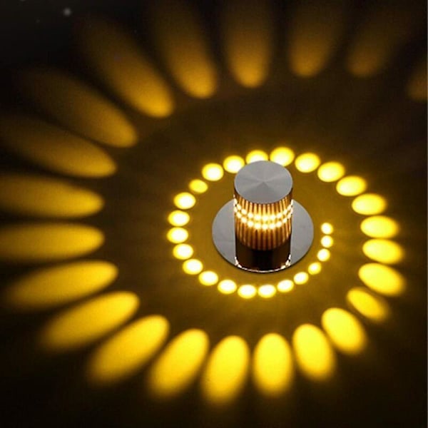 3W Moderne Design LED Hallway Downlight Innfelt Rund Takspotlight Effekt Vegglampe Spotlight Skygge Effekt Lys Spiral Justerbar Hallway Lys Dec