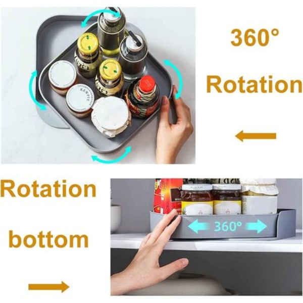 Rotating Spice Rack, Rotating Spice Rack Turntable Turntable Spices Rotating Storage for Cabinet Refrigerator Kitchen Wo