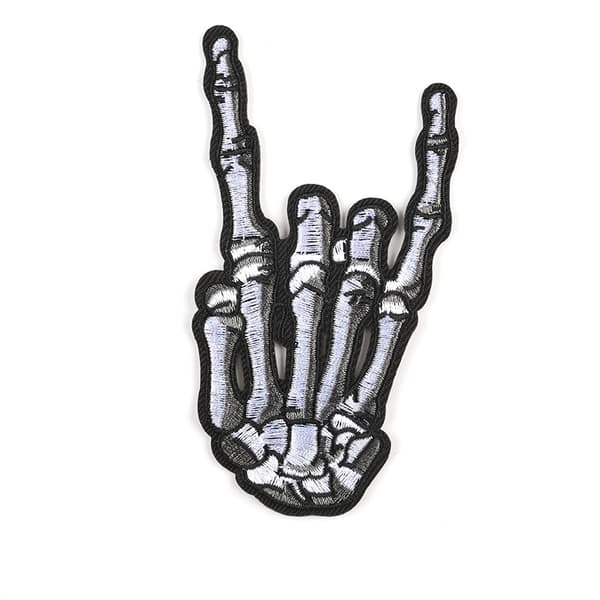 5 stk. Skull Middle Finger Skeleton Ghost Broderte Merker Stryke på