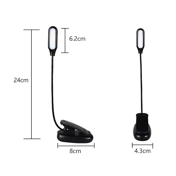 To-farvet LED-øjenbeskyttelsesklipslampe (5-lyset enkeltpolet batteritype med ledning),