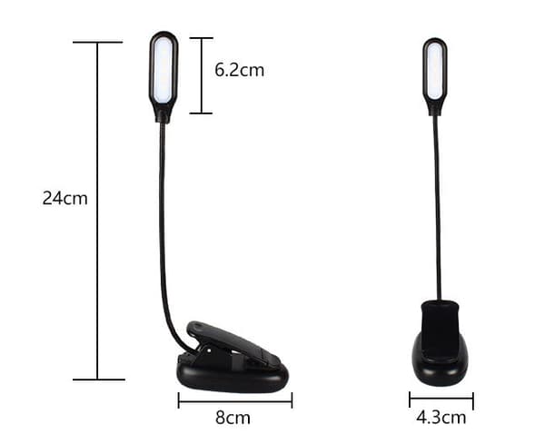 Tofarget LED øyebeskyttelse klipslampe (10 bipolare lys oppladbar type)
