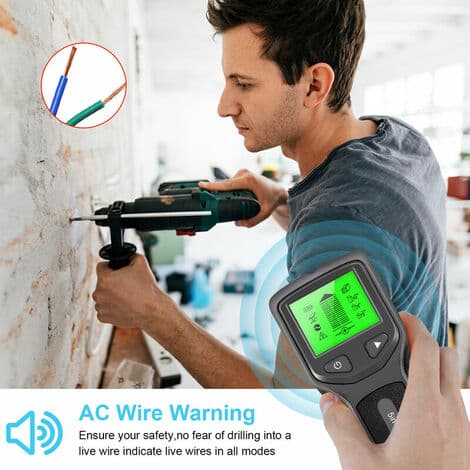 1 Stud Finder med smart mikroprocessorchip och HD LCD-skärm, Stud Sensor Beam Finder för centrum och kant av trä