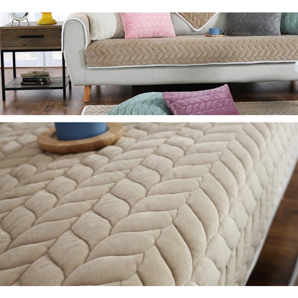 Moderne Minimalistisk Sofa Pude, Behagelig Plys Sofa Pudebetræk (Kaffe Farve, 70*180)