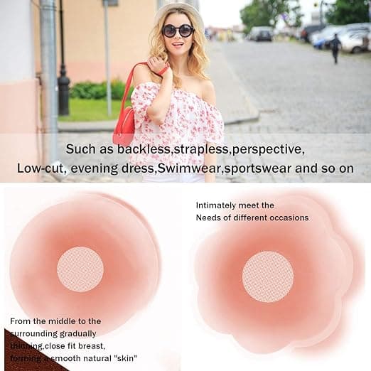 Gjenbrukbare brystvortedeksel - Selvklebende silikonbrystvortedeksel,