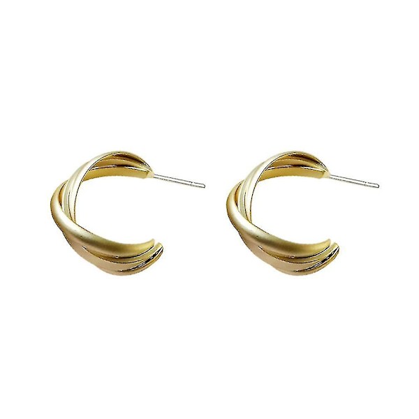 Örhängen C-formade 14k Guldörhängen Matt Guld Tät Adhesion Örhängen för Festival