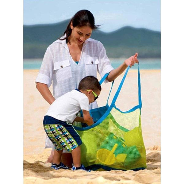 Mesh Strandtaske Ekstra Stor Strandtasker Og Totes Tote Rygsæk Legetøj Håndklæder Sand Væk Til Opbevaring Af Strandlegetøj Børnelegetøj Marked Madkurv Picnic Til