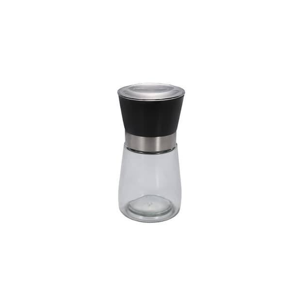 Peberkværn Glasflaske Slibeflaske (180 ml Kort Sort Plast),