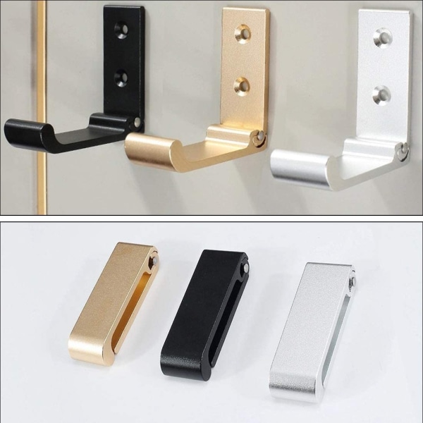 6 stk. Mat Sort Væghængt Krog Badeværelse Håndklæde Krog Heavy Duty Hardware Aluminium Legering Vægkrog DIY Frakkebøjle Krog N