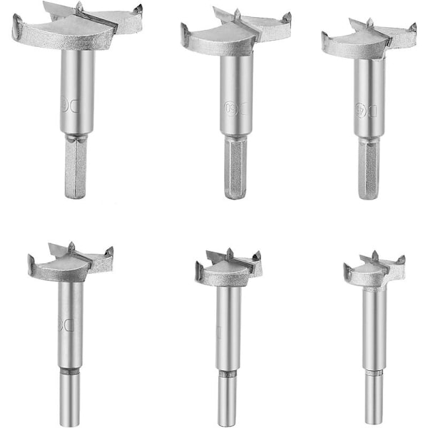 6 stk (30MM+35MM+40MM+45MM+50MM+55MM+60MM) Træbearbejdnings Hulsav til Værktøjsrum