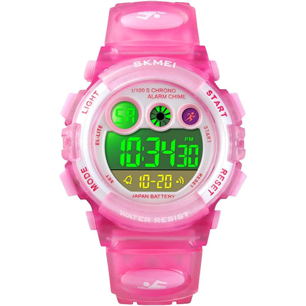 Kids Digital Sports Watch For Gutter Jenter, Kid Waterproof Electronic Multi Function Casual Outdoor Watches, 7 Co