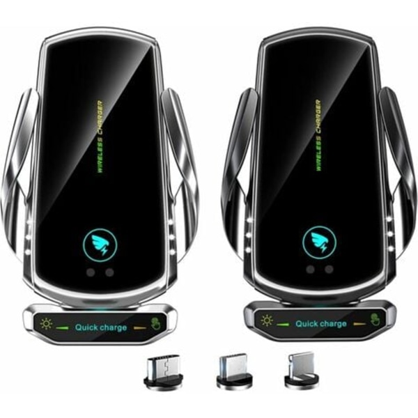 Trådlös billaddare, telefonhållare, automatisk klämning, luftventilsfäste kompatibel med iPhone 13 Pro, 12 Max Mini/11/XS/XR Sa