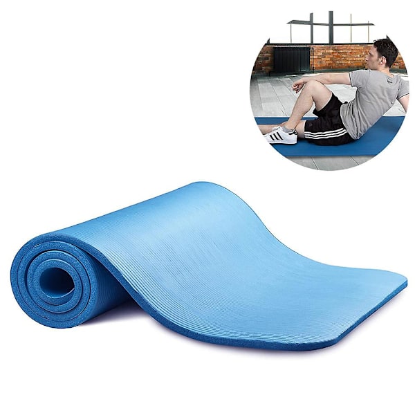 Yogamatte, Sklisikker Treningsmatte, Matte Treningsmatte Med Bærestropp For Kvinner Yoga, Pilates, Meditasjon, Hjemmetrening, Gulvøvelser Blue