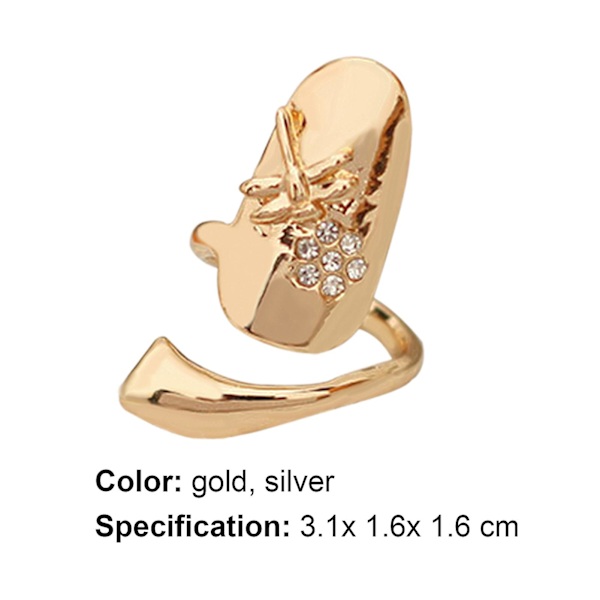 1 stk Fingernegl Ring Polering Rhinestone Legering Legering Fingernegle Ring Til Fest Silver