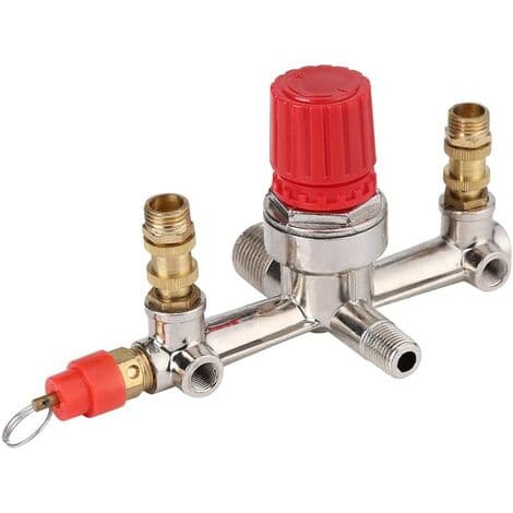 Luftkompressor Trykstyring med 175 Psi Trykregulator Dobbelt Måler Sikkerhedsventil