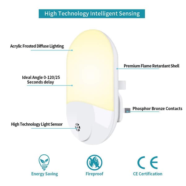 2 stk Kreative LED-styrede natlys, soveværelse, stue,