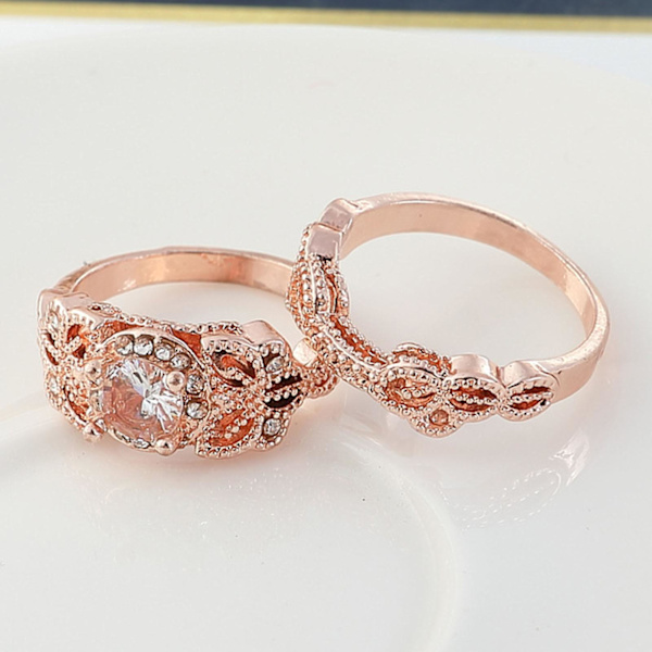 1 sarja Lady Ring Strassilla koristeltu Vintage-seos Pyöreä Naisten Circlet Kosintaan US 11