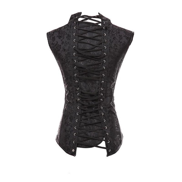 Seksikäs Korsetti Spiral Steel Boned Punk Retro Underbust Steampunk Bustier Naisille Goottiasuihin Pluskoko Korsetti Black-A L