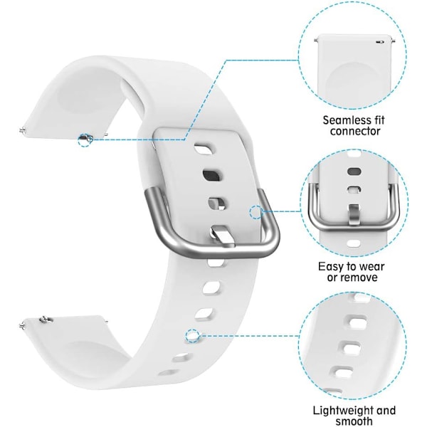 Silikone Rem til Samsung Galaxy Watch 3 41mm Rem / Active Rem 40mm / Active 2 Rem / Galaxy Watch 42mm Rem, Kvinder Mænd Blød Silico