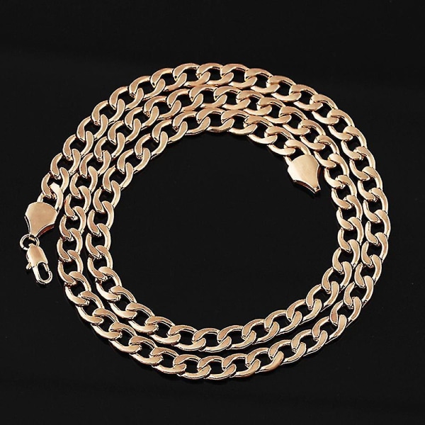 Män Kvinnor Mode Lyxfylld Curb Cuban Link Guld Halsband Smycken Kedja