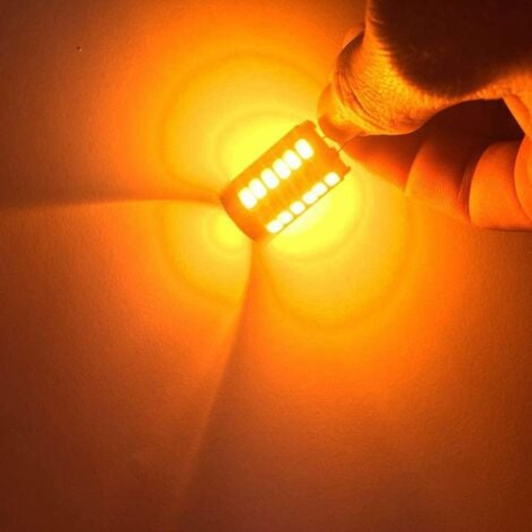 Amber 1157 BA15D P21/5W 5630 33SMD Bil Canbus LED-lampor 900LM Super Bright Fram och Bak Blinkers Blinkers Blinkers