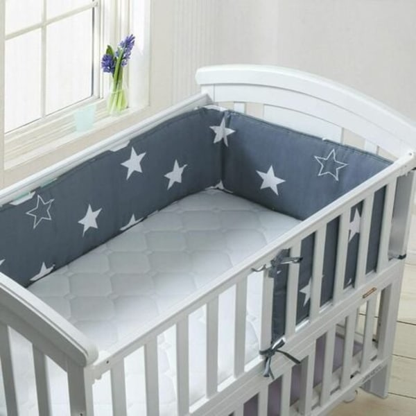 Crib bumper with colorful schärpen Head protection nest guardrail for cot bear on the ladder 180x28 cm