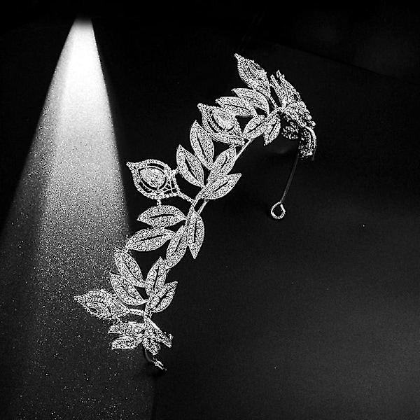 Glimmerende Blade Pandebånd Håndlavet Rhinestones Hovedbeklædning Brudekrone Hårbøjle Hårtilbehør Til